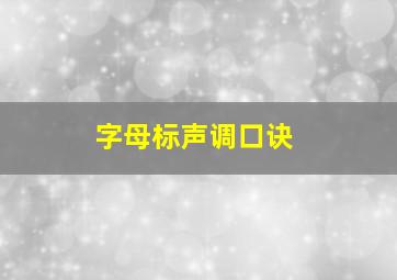 字母标声调口诀