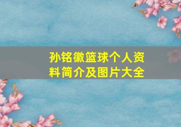 孙铭徽篮球个人资料简介及图片大全