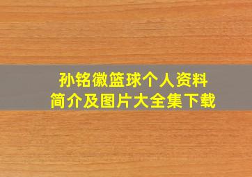 孙铭徽篮球个人资料简介及图片大全集下载