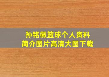 孙铭徽篮球个人资料简介图片高清大图下载