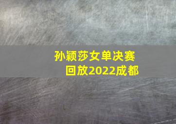 孙颖莎女单决赛回放2022成都