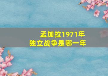 孟加拉1971年独立战争是哪一年