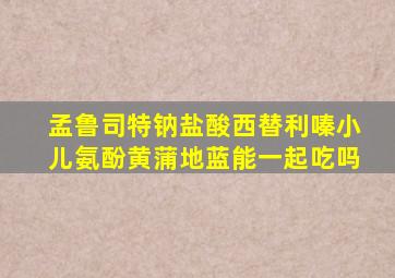 孟鲁司特钠盐酸西替利嗪小儿氨酚黄蒲地蓝能一起吃吗