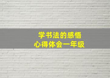 学书法的感悟心得体会一年级