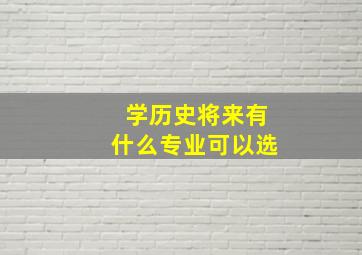 学历史将来有什么专业可以选