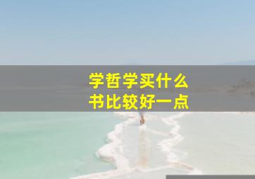 学哲学买什么书比较好一点