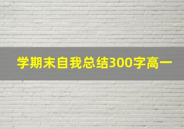 学期末自我总结300字高一