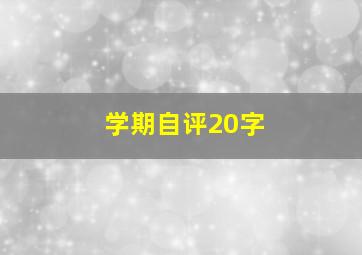 学期自评20字