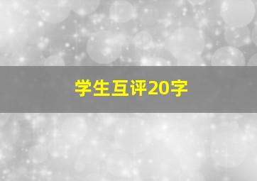 学生互评20字