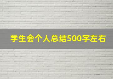 学生会个人总结500字左右