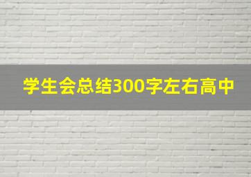 学生会总结300字左右高中