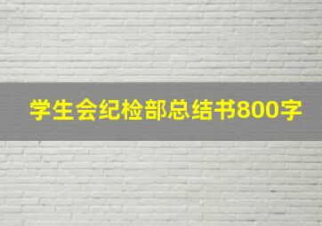 学生会纪检部总结书800字