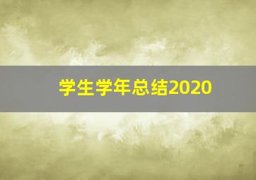 学生学年总结2020