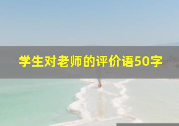 学生对老师的评价语50字