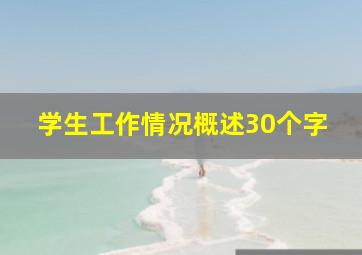 学生工作情况概述30个字