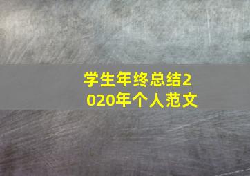 学生年终总结2020年个人范文