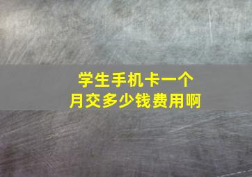 学生手机卡一个月交多少钱费用啊