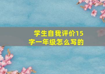 学生自我评价15字一年级怎么写的