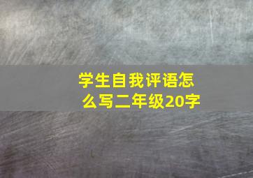 学生自我评语怎么写二年级20字