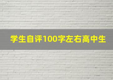 学生自评100字左右高中生