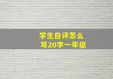 学生自评怎么写20字一年级