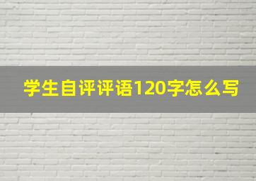 学生自评评语120字怎么写