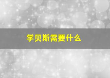 学贝斯需要什么