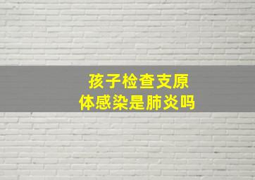 孩子检查支原体感染是肺炎吗