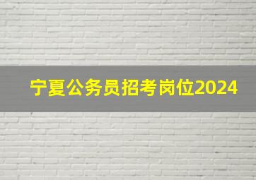 宁夏公务员招考岗位2024