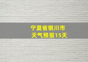 宁夏省银川市天气预报15天