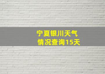 宁夏银川天气情况查询15天