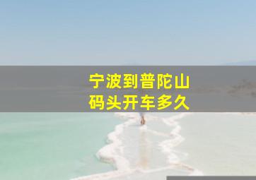 宁波到普陀山码头开车多久