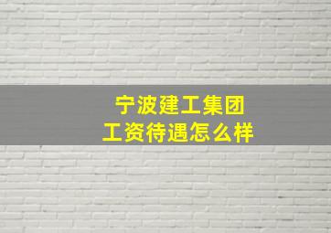 宁波建工集团工资待遇怎么样