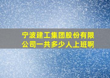 宁波建工集团股份有限公司一共多少人上班啊