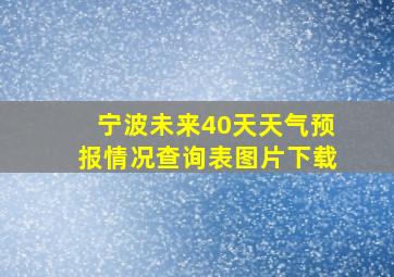 宁波未来40天天气预报情况查询表图片下载