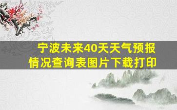 宁波未来40天天气预报情况查询表图片下载打印