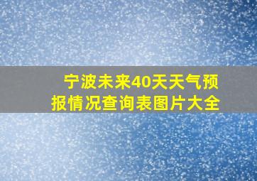 宁波未来40天天气预报情况查询表图片大全