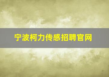 宁波柯力传感招聘官网