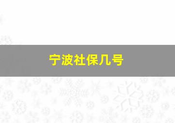 宁波社保几号