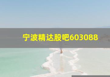 宁波精达股吧603088