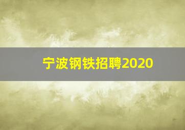 宁波钢铁招聘2020