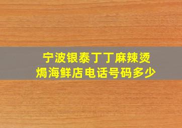 宁波银泰丁丁麻辣烫焗海鲜店电话号码多少