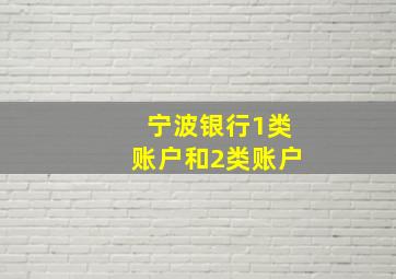 宁波银行1类账户和2类账户