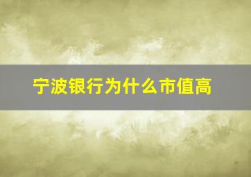 宁波银行为什么市值高