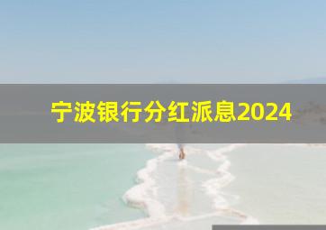 宁波银行分红派息2024