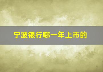 宁波银行哪一年上市的