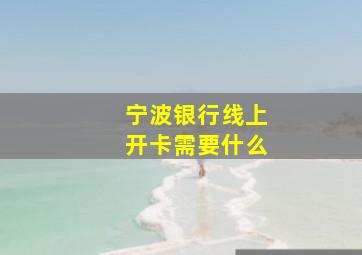 宁波银行线上开卡需要什么