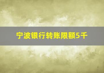 宁波银行转账限额5千