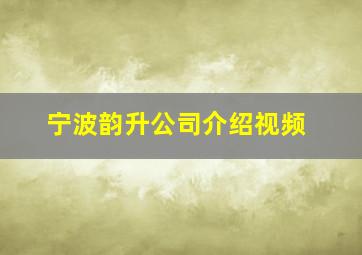 宁波韵升公司介绍视频