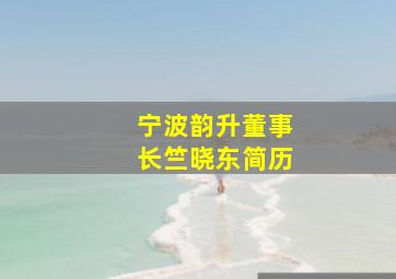 宁波韵升董事长竺晓东简历